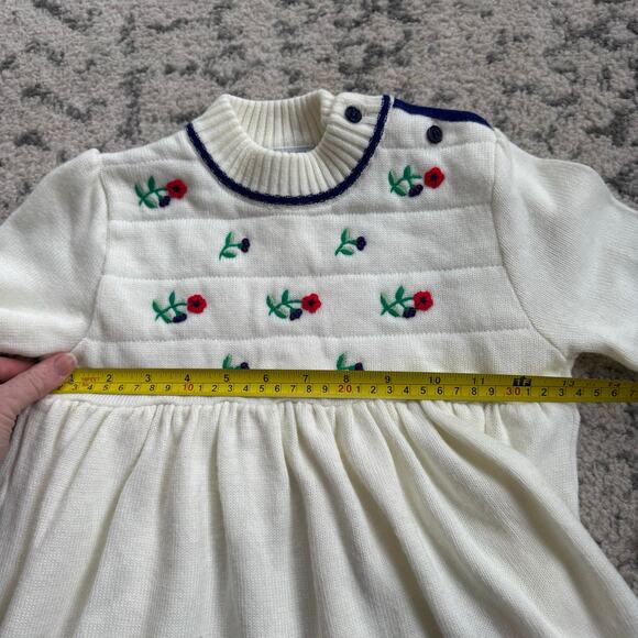 Vtg 1980s Nann-Knits Embroidered Sweater Dress - Picture 10 of 11